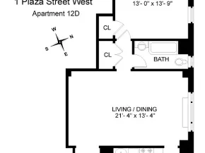 1 Plaza Street W 12D, Brooklyn NY 11217