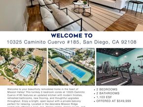 10325 Caminito Cuervo 185, San Diego CA 92108