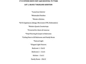 1719 Esther Street A and B, Houston TX 77088