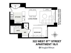 322 West 57th Street 18J1, New York NY 10019
