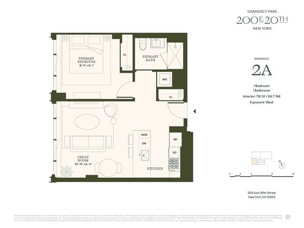 200 East 20th Street 2A, New York NY 10003