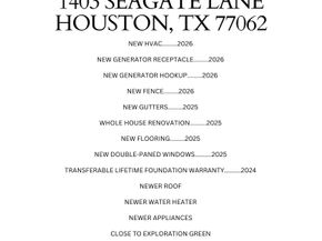 1403 Seagate Lane, Houston TX 77062