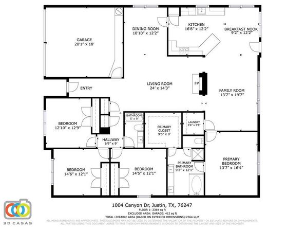 1004  Canyon Drive , Justin Texas 76247