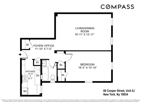 60 Cooper Street 5J, New York NY 10034