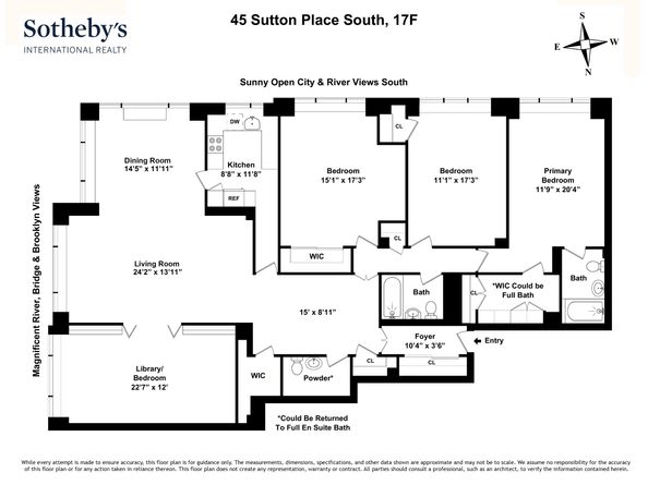 45 Sutton Place S 17F+, New York NY 10022