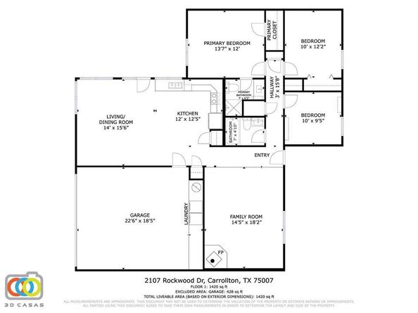 2107  Rockwood Drive , Carrollton Texas 75007