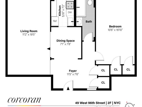 49 West 96th Street 2F, New York NY 10025