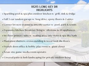 18215 Long Key Drive, Cypress TX 77433