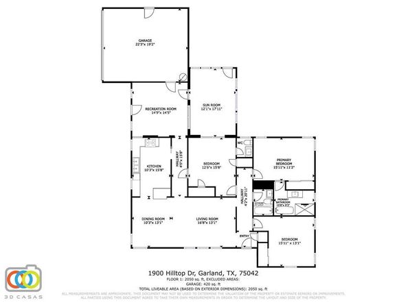 1900  Hilltop Drive , Garland Texas 75042