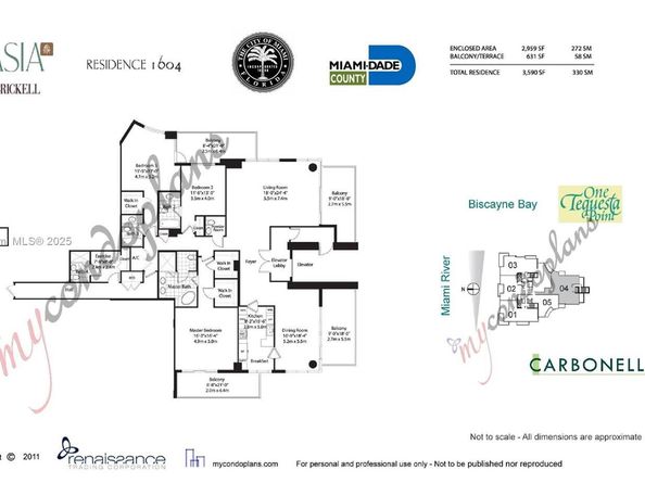 900 Brickell Key Blvd 1604, Miami FL 33131