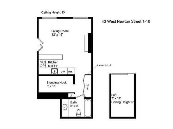 43 W Newton Street 110, Boston MA 02116
