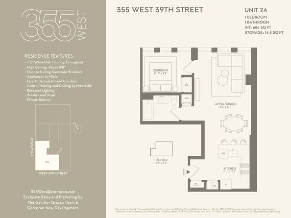 355 West 39th Street 2A, New York NY 10018