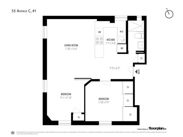 55 Ave C 1, New York NY 10009