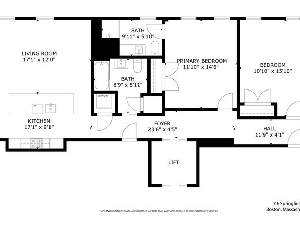 7 E. Springfield 5B, Boston MA 02118