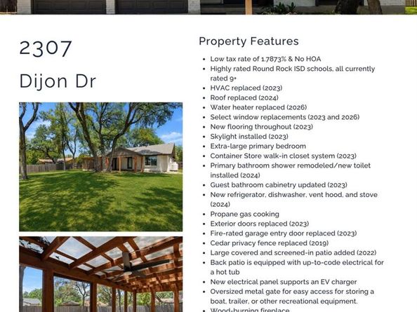 2307 Dijon DR, Cedar Park TX 78613