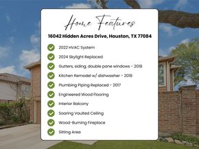 16042 Hidden Acres Drive, Houston TX 77084