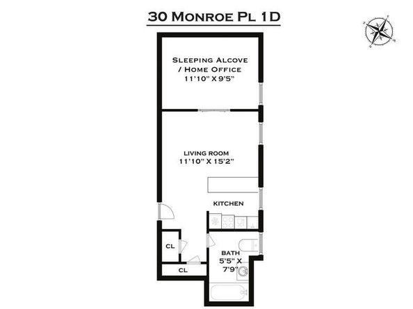 30 Monroe Place 1D, Brooklyn NY 11201
