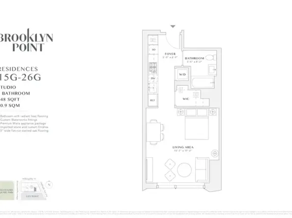 1 City Point 26G, Brooklyn NY 11201
