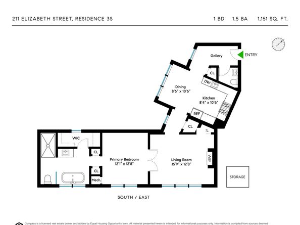 211 Elizabeth Street 3S, New York NY 10012