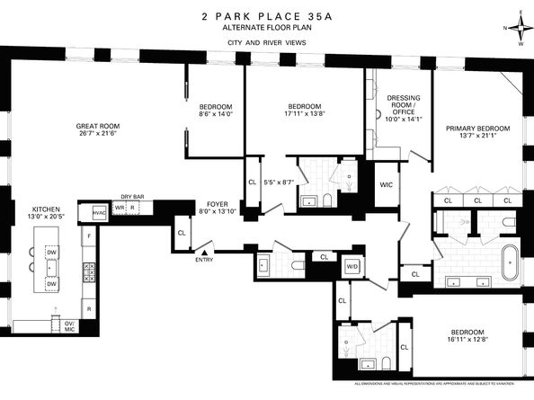 2 Park Place 35A, New York NY 10007