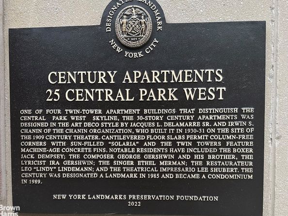 25 Central Park W 6XW, New York NY 10023